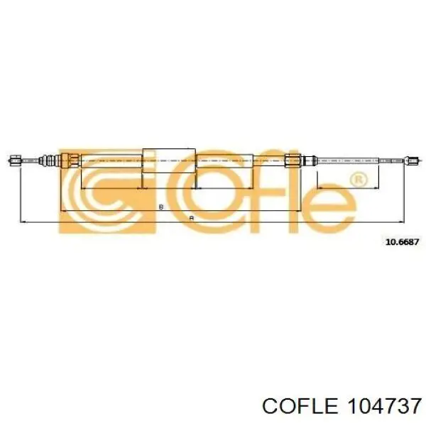 10.4737 Cofle cable de freno de mano trasero derecho/izquierdo