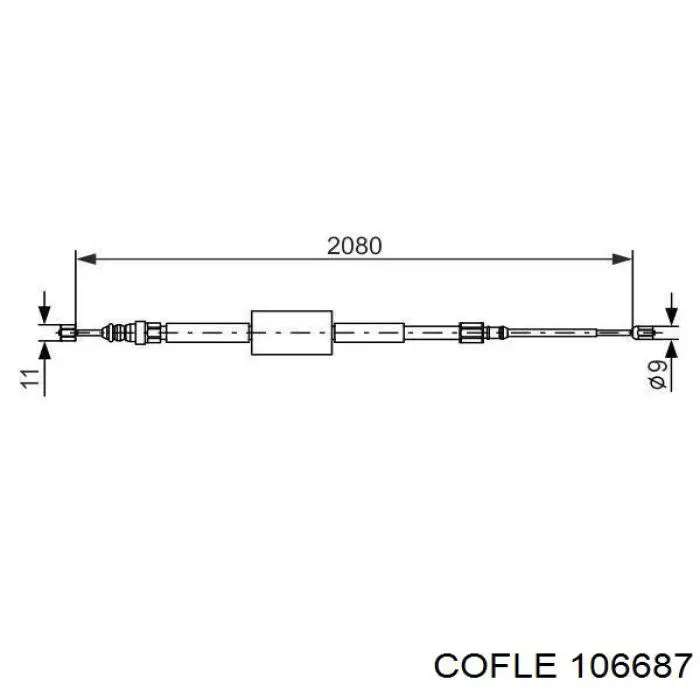 10.6687 Cofle cable de freno de mano trasero derecho/izquierdo