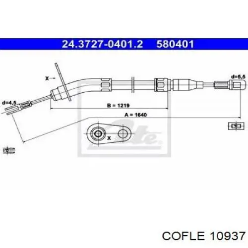  Cable de freno de mano trasero izquierdo para Mercedes E W123