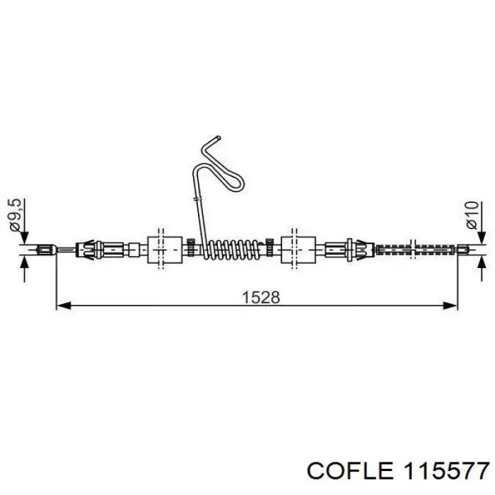 11.5577 Cofle cable de freno de mano trasero izquierdo