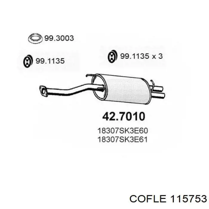 11.5753 Cofle cable de freno de mano trasero izquierdo