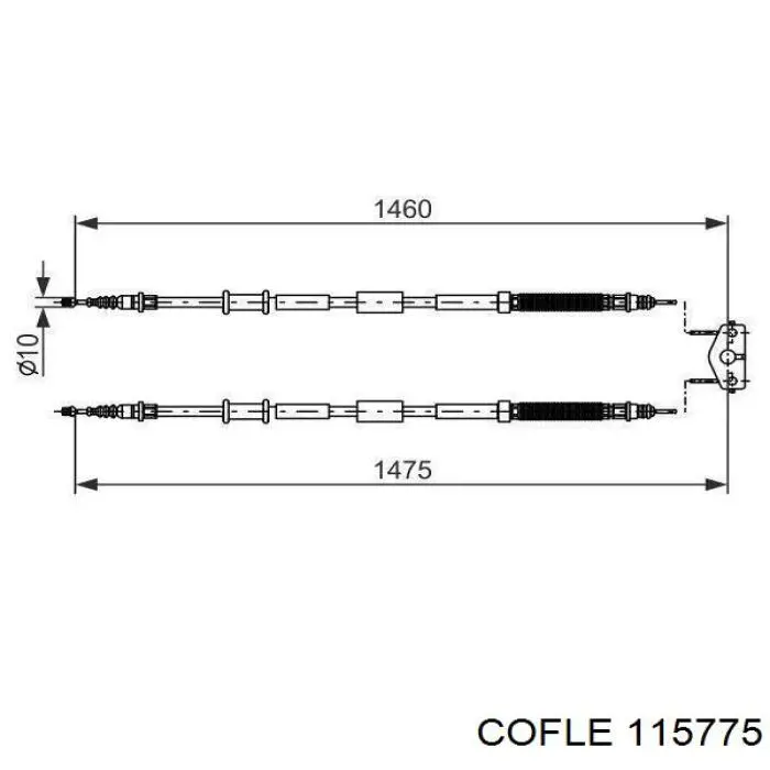 11.5775 Cofle cable de freno de mano trasero derecho/izquierdo