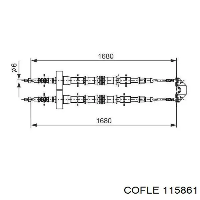 11.5861 Cofle cable de freno de mano trasero derecho/izquierdo