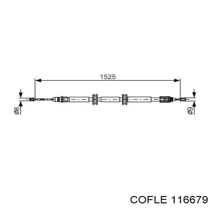 11.6679 Cofle cable de freno de mano trasero izquierdo