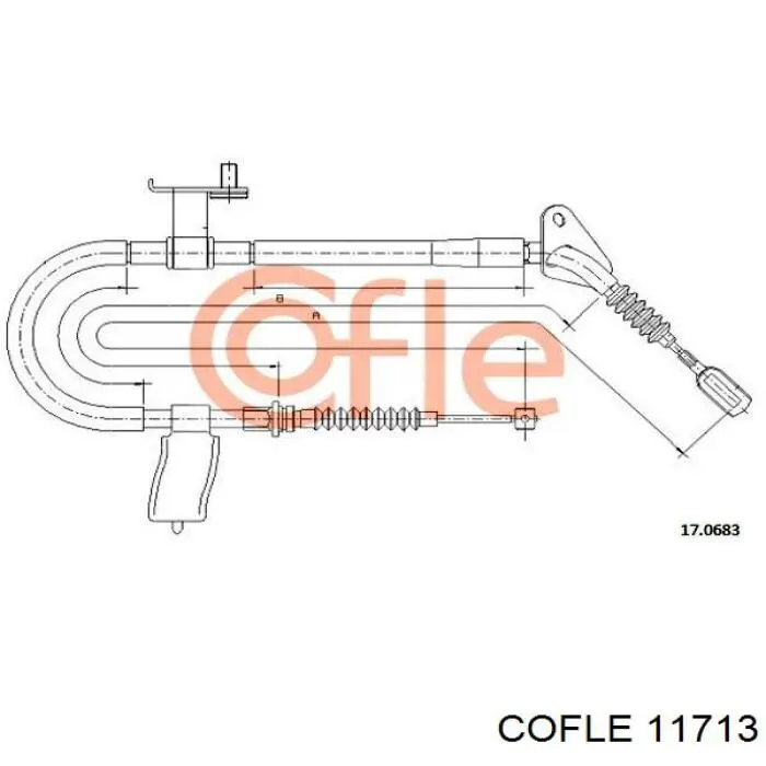  Cable de freno de mano delantero para Fiat Ducato 1 