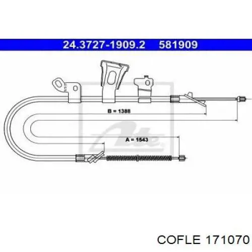 17.1070 Cofle cable de freno de mano trasero izquierdo