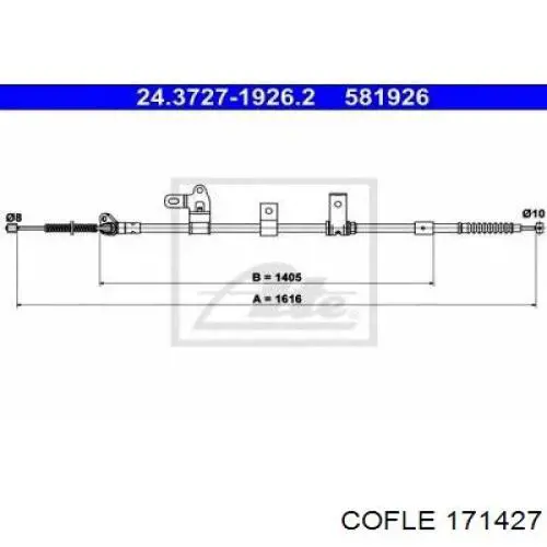 17.1427 Cofle cable de freno de mano trasero izquierdo