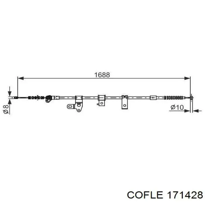 17.1428 Cofle cable de freno de mano trasero derecho