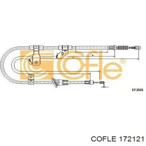 17.2121 Cofle cable de freno de mano trasero derecho