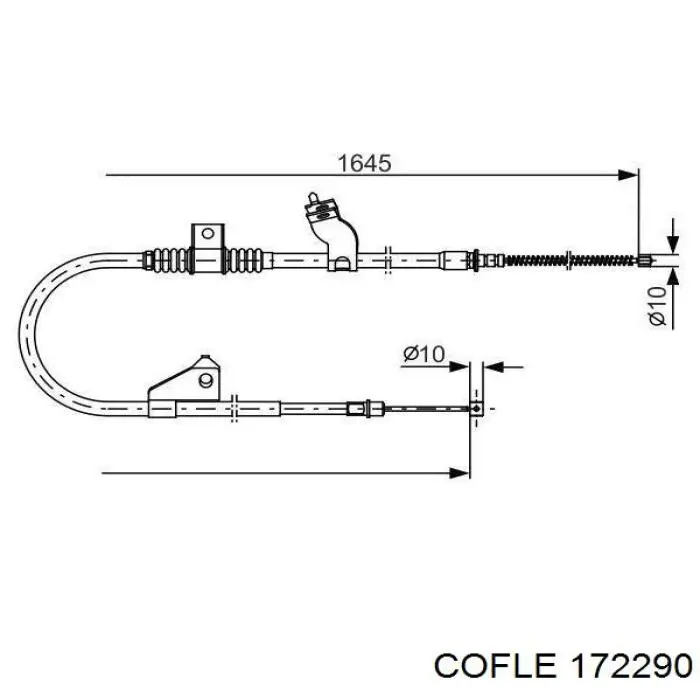 17.2290 Cofle cable de freno de mano trasero derecho