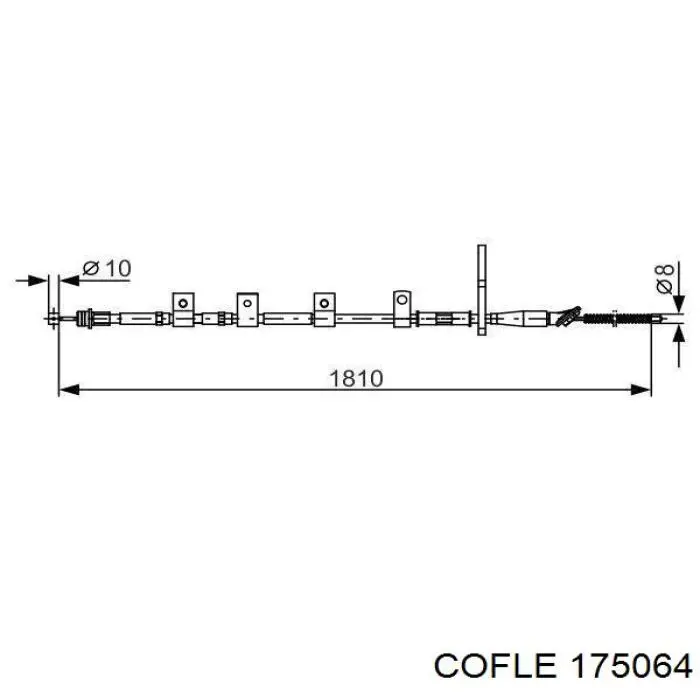 175064 Cofle cable de freno de mano trasero derecho