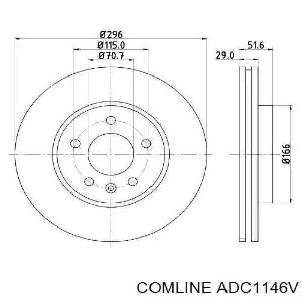 ADC1146V Comline freno de disco delantero