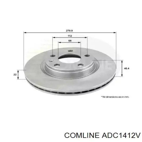 ADC1412V Comline freno de disco delantero