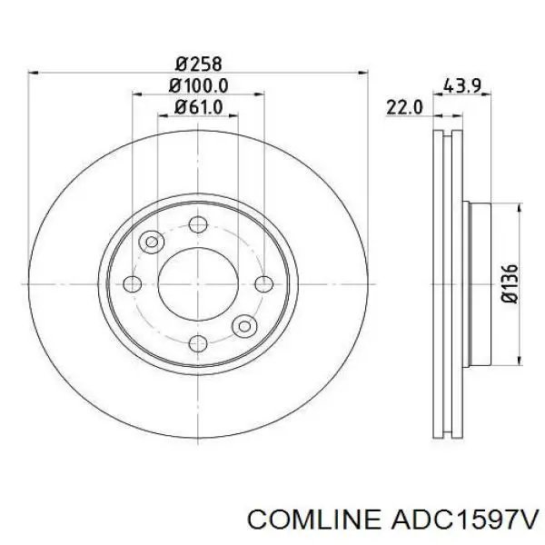 ADC1597V Comline freno de disco delantero