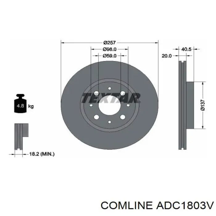 ADC1803V Comline freno de disco delantero