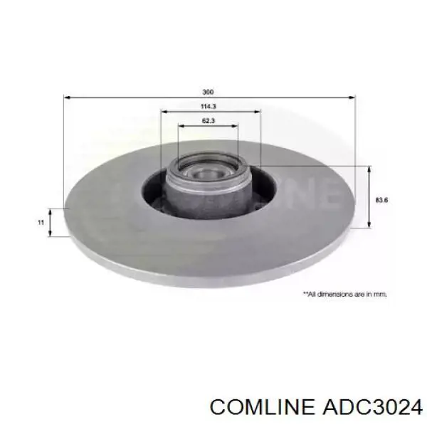 ADC3024 Comline disco de freno trasero