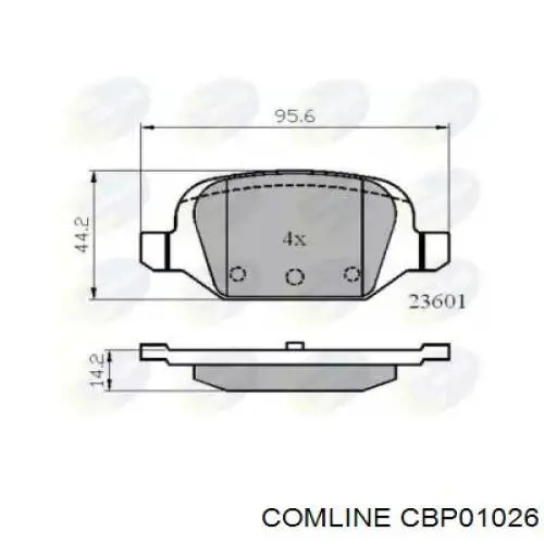 CBP01026 Comline pastillas de freno traseras