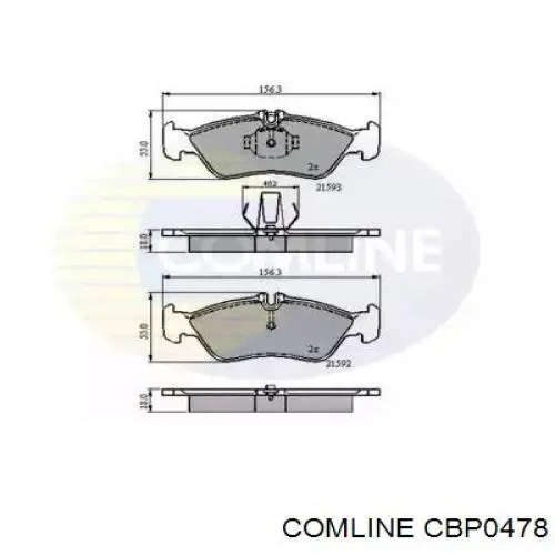 CBP0478 Comline pastillas de freno traseras