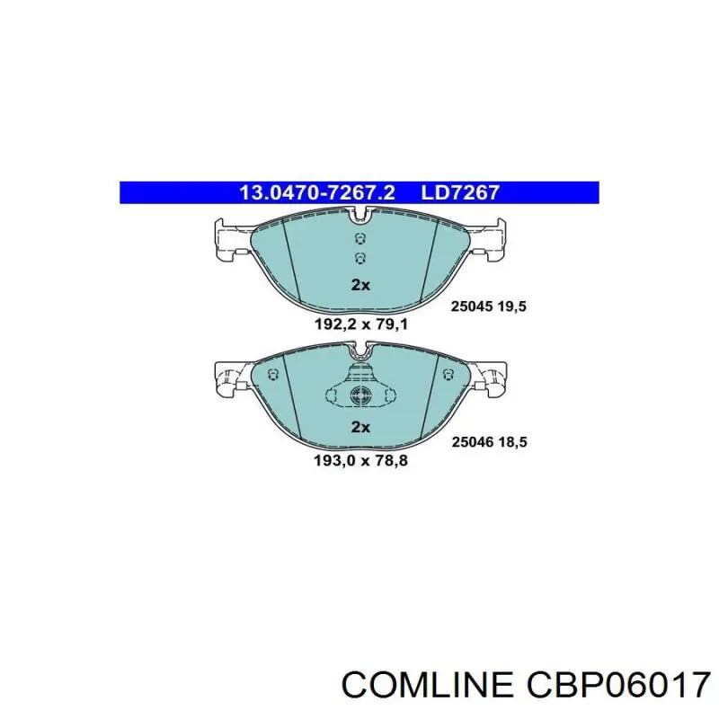 CBP06017 Comline pastillas de freno delanteras