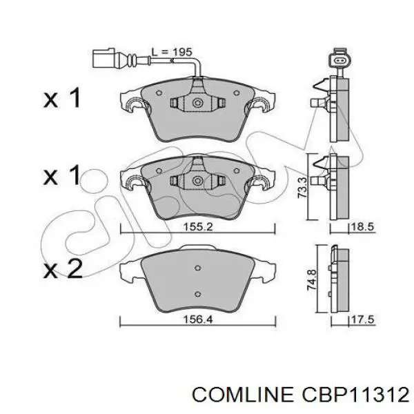 CBP11312 Comline pastillas de freno delanteras