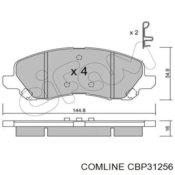 CBP31256 Comline pastillas de freno delanteras