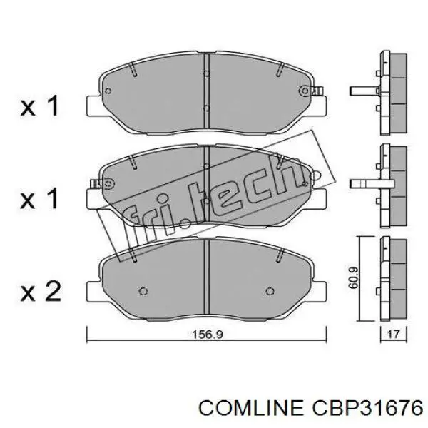 CBP31676 Comline pastillas de freno delanteras