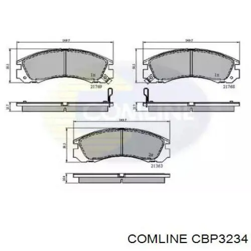 CBP3234 Comline pastillas de freno delanteras