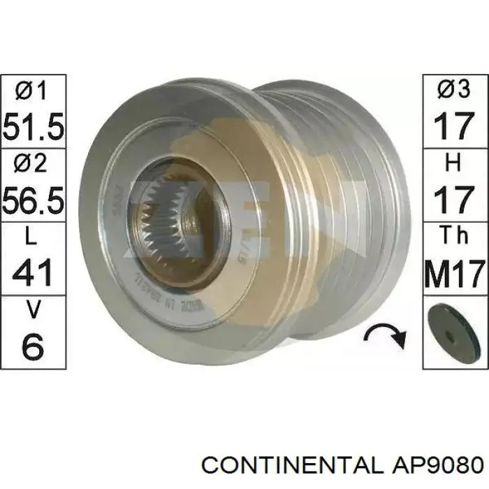 AP9080 Continental/Siemens poleas juego de piezas