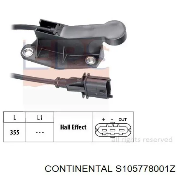 S105778001Z Continental/Siemens sensor de posición del árbol de levas