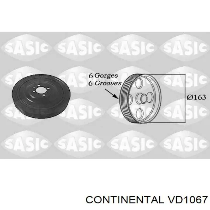 VD1067 Continental/Siemens polea, cigüeñal