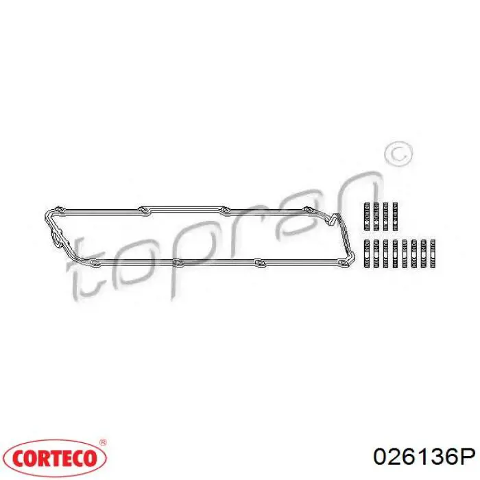 026136P Corteco juego de juntas, tapa de culata de cilindro, anillo de junta