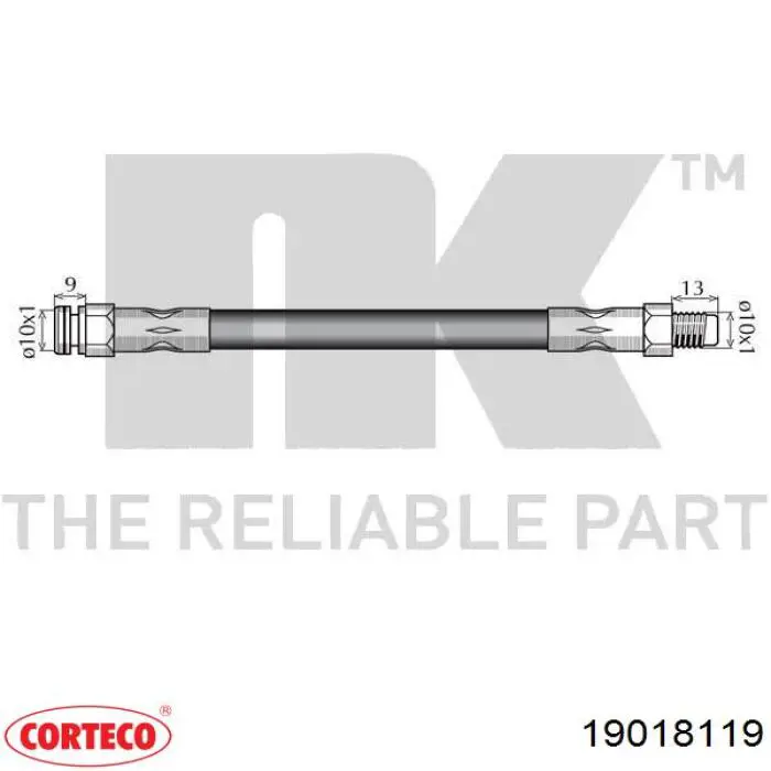 19018119 Corteco latiguillo de freno delantero