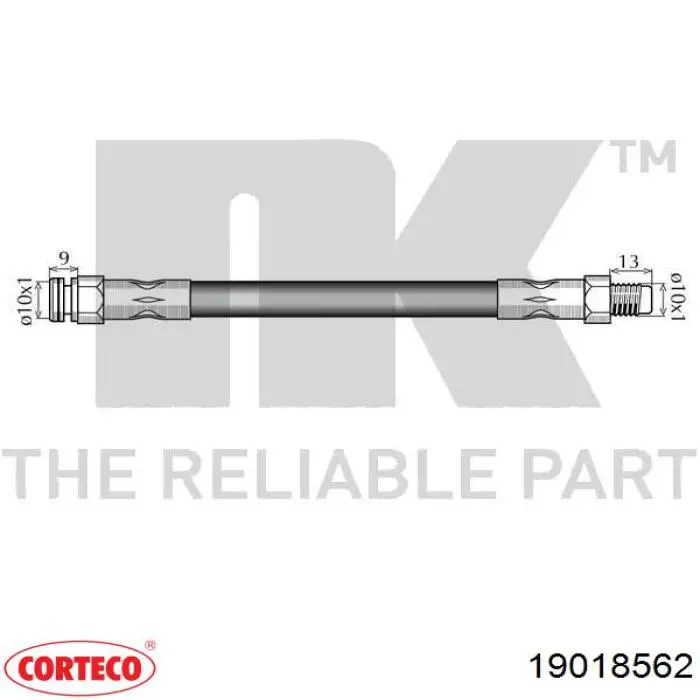 19018562 Corteco tubo flexible de frenos trasero