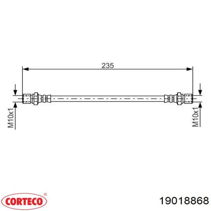 19018868 Corteco latiguillo de freno delantero