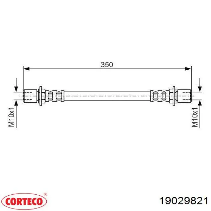 19029821 Corteco tubo flexible de frenos trasero