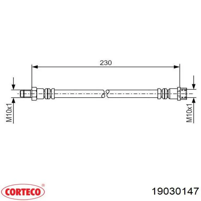 19030147 Corteco tubo flexible de frenos trasero