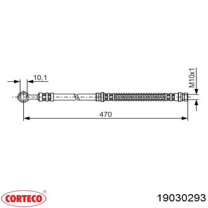 19030293 Corteco latiguillo de freno delantero