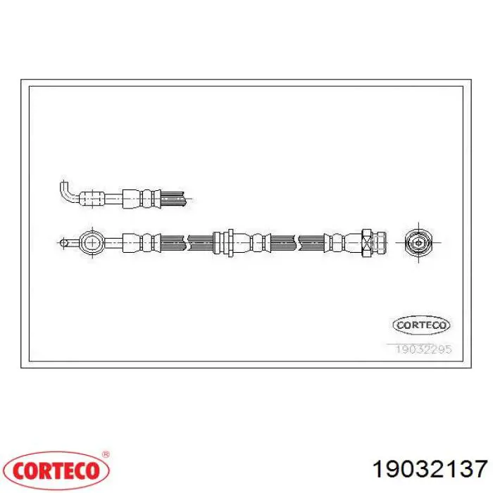 19032137 Corteco tubo flexible de frenos trasero