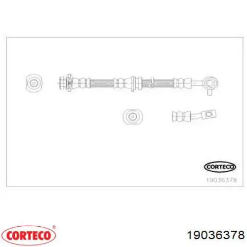 19036378 Corteco tubo flexible de frenos delantero izquierdo