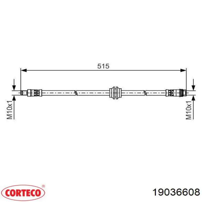 19036608 Corteco latiguillo de freno delantero