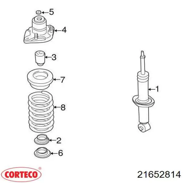 21652814 Corteco silentblock de suspensión delantero inferior