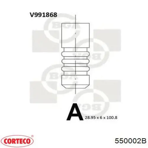 550002B Corteco válvula de escape