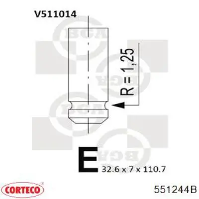 551244B Corteco válvula de escape