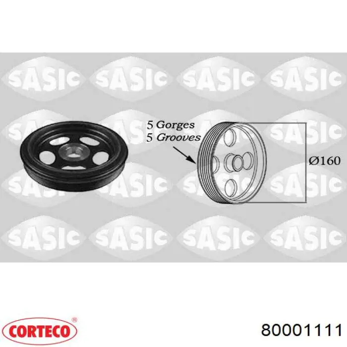 80001111 Corteco polea, cigüeñal