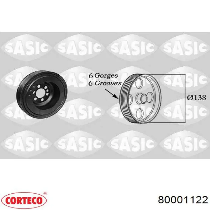 80001122 Corteco polea, cigüeñal