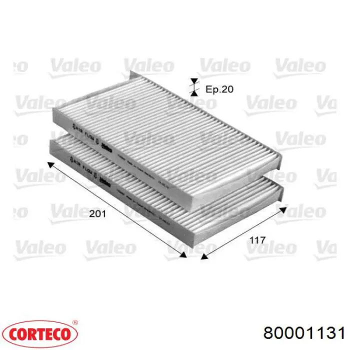 80001131 Corteco filtro de habitáculo