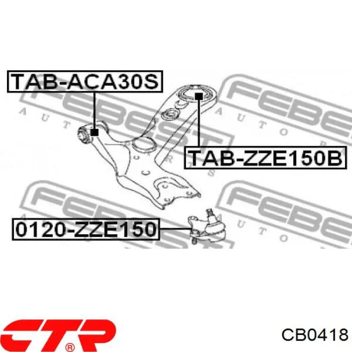 CB0418 CTR rótula de suspensión inferior