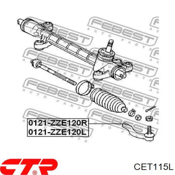 CET115L CTR rótula barra de acoplamiento exterior