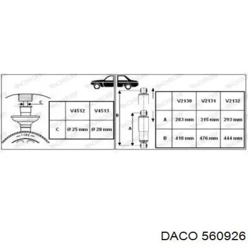 560926 Daco amortiguador trasero