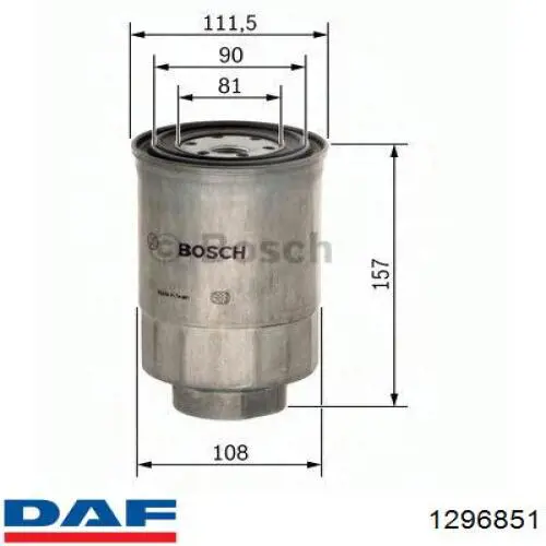 1296851 DAF filtro combustible